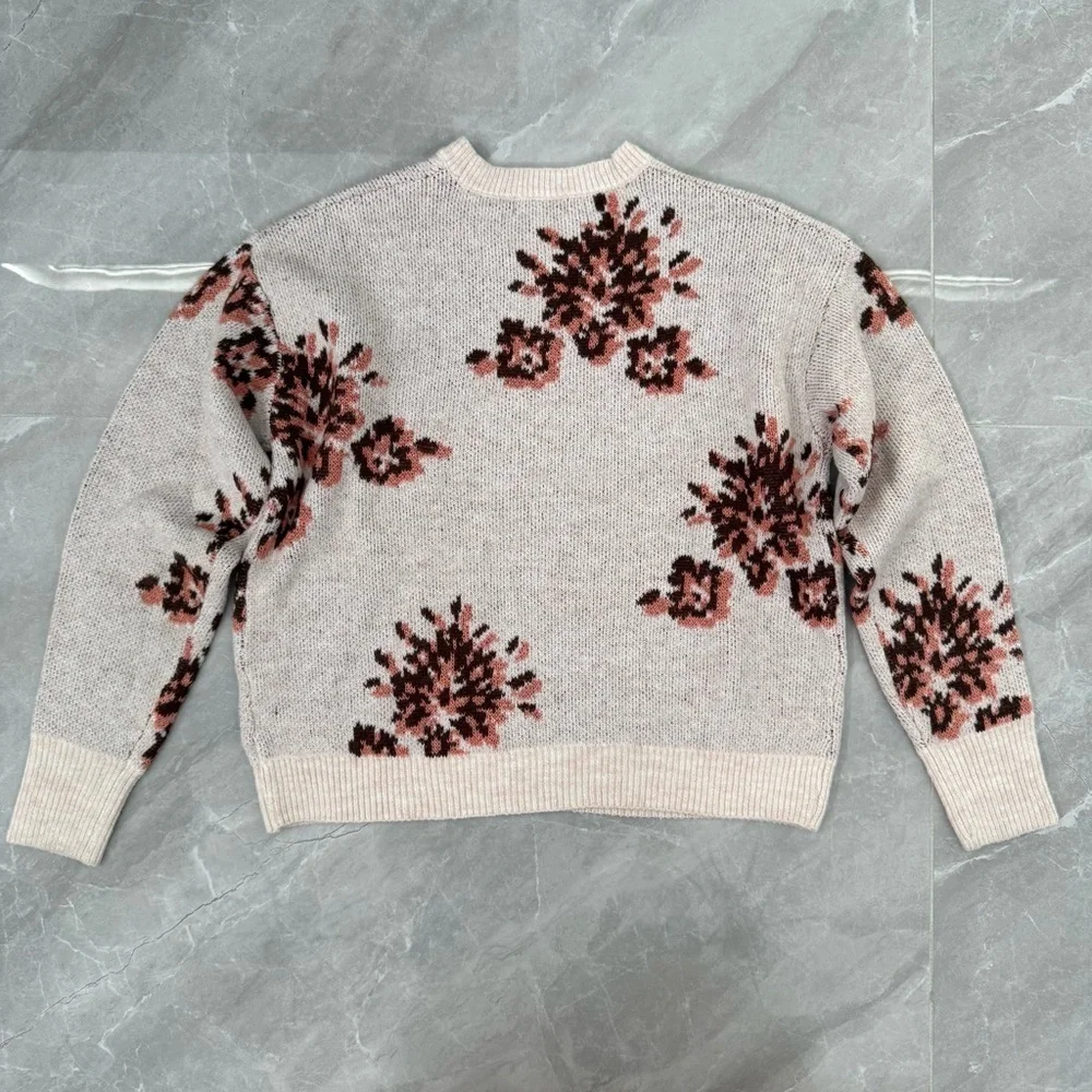 Women’s Knox Rose Floral Crew Neck Pullover Long Sleeve Sweater Size XS